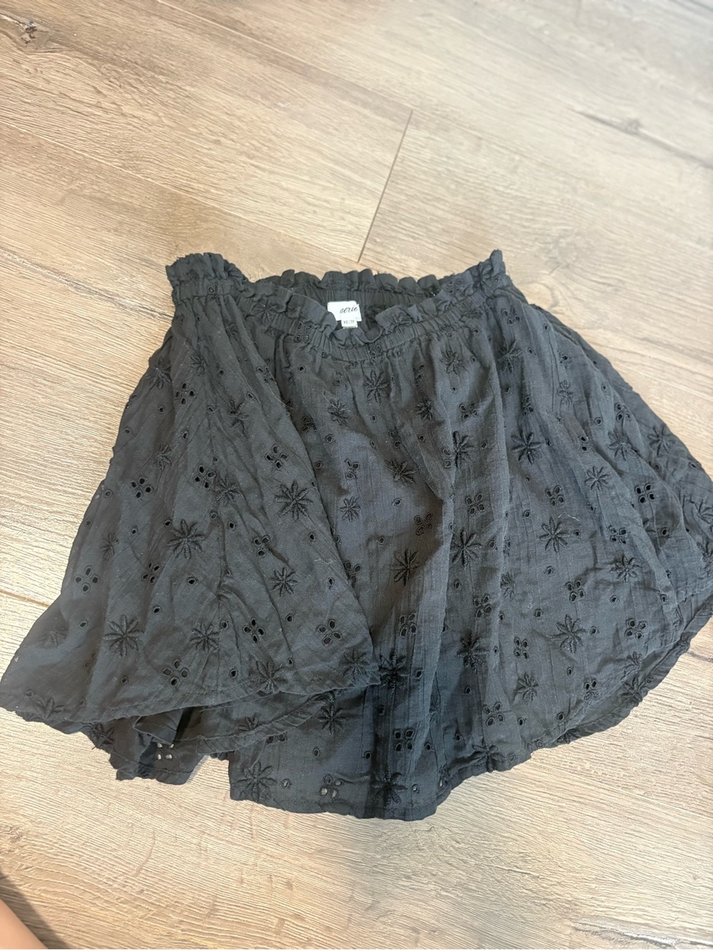 Aerie Black Eyelet Skirt